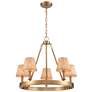 Rydell 24.5" Wide 5-Light Chandelier - Brushed Gold and Rattan