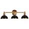 Ryden 22 1/2"W Brass Gold 3-Light Bath Light w/ Black Shade
