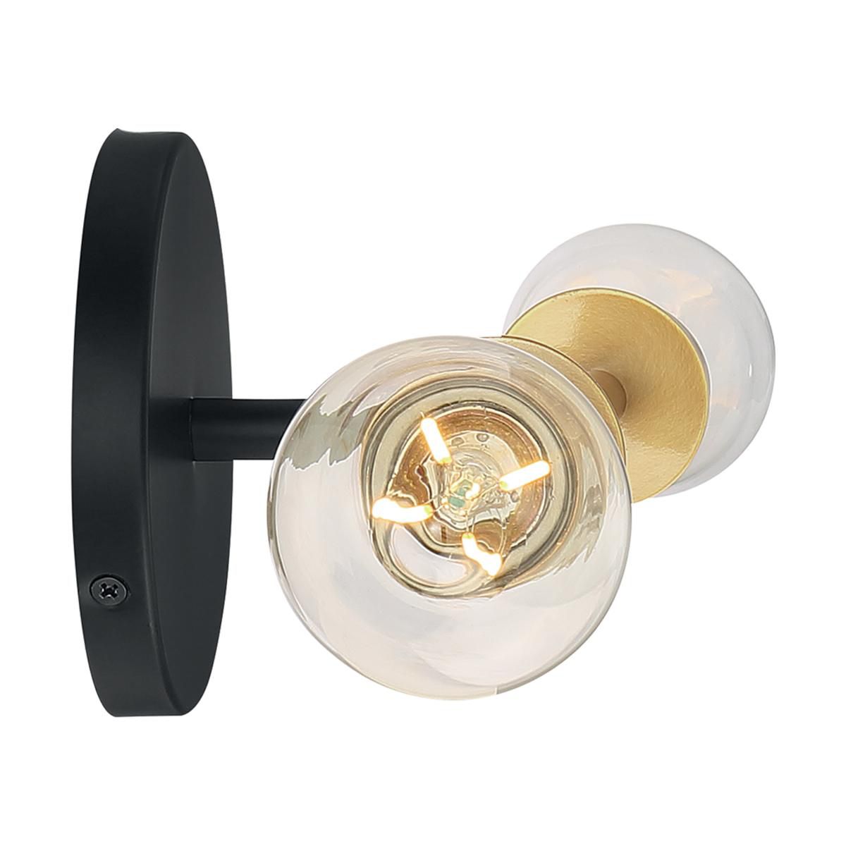 Image 3 Ryder; 2 Light; Vanity Fixture; Black Finish with Brushed Brass Sockets more views