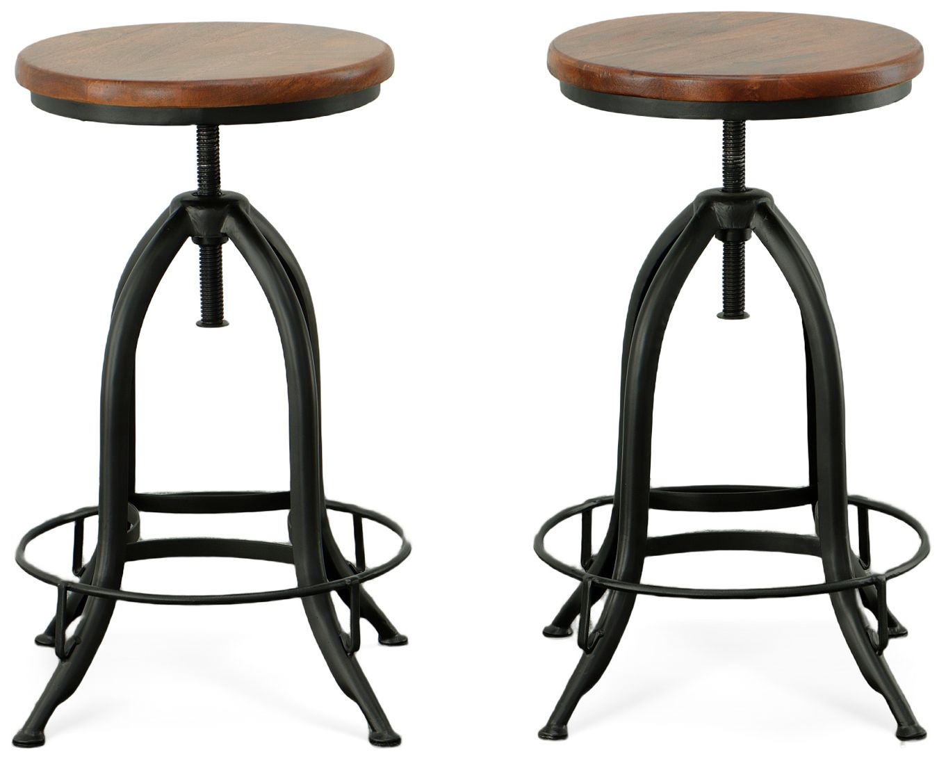Image 2 Ryder Black Base Chestnut Seat Adjustable Barstool more views