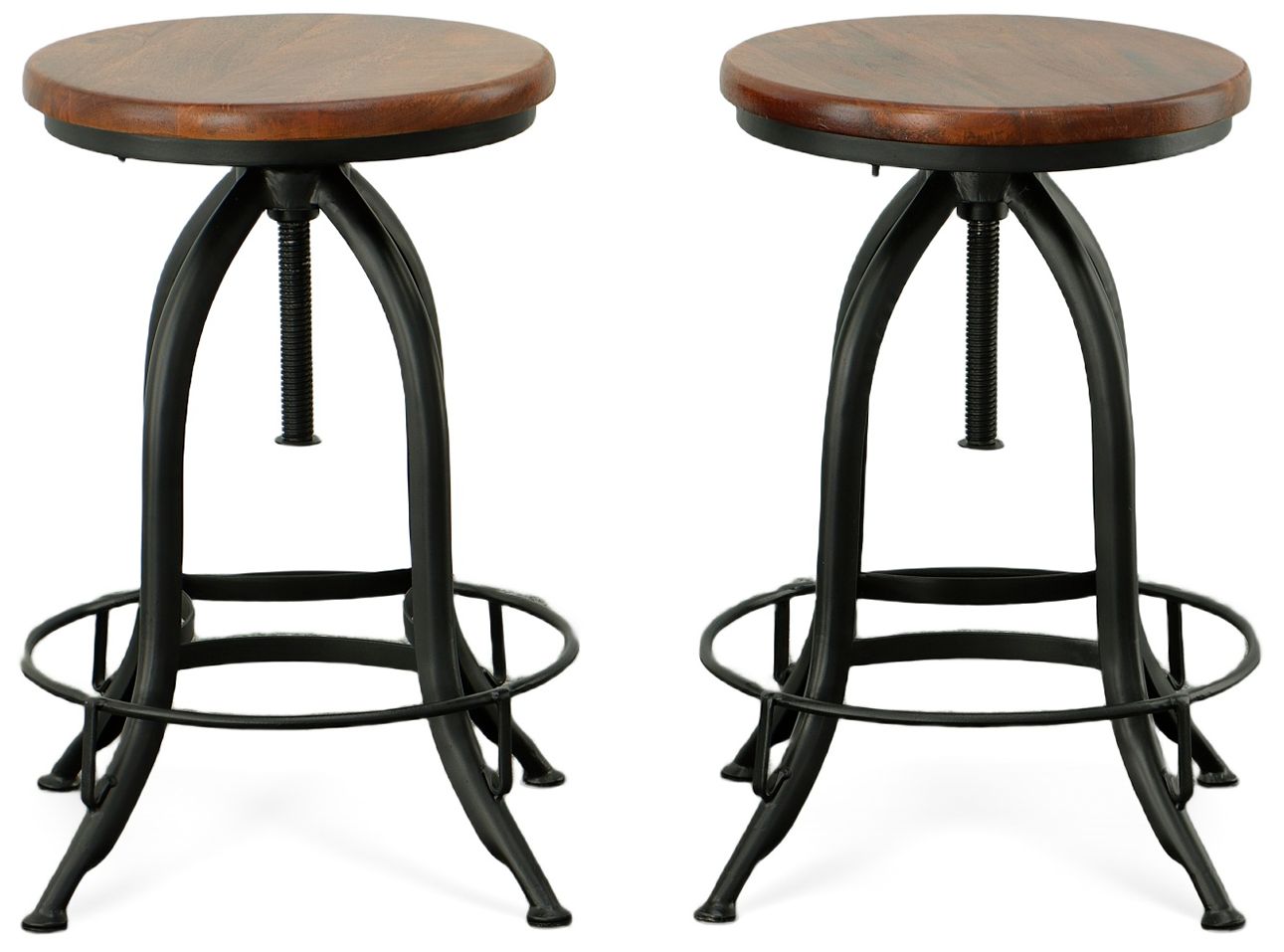 Image 3 Ryder Black Base Chestnut Seat Adjustable Barstool more views