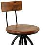 3_Ryder Chestnut Wood and Black Iron Swivel Adjustable Stool more views