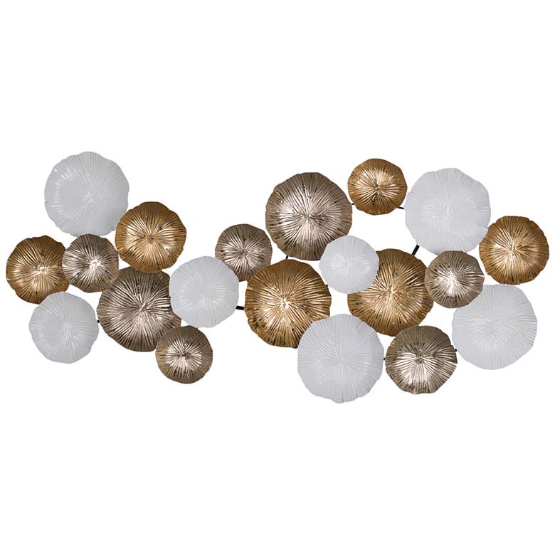 Image 1 Ryder Gold and White 39 1/2 inch Wide Metal Wall Art