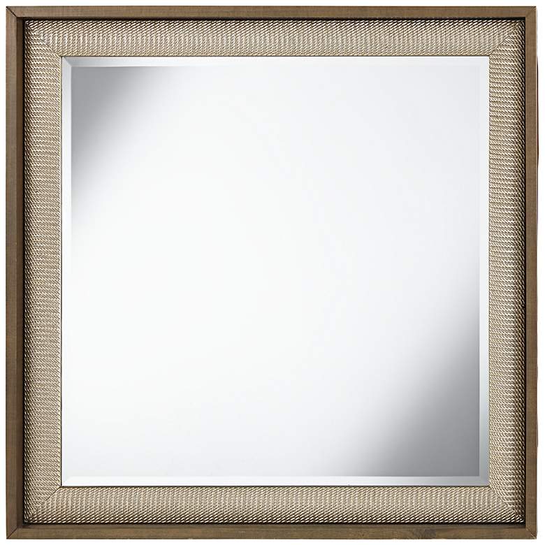 Image 1 Ryer Silver Twist 36 inch Square Wood Wall Mirror
