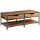Ryker 44" Wide Natural Acacia Wood 2-Drawer Coffee Table