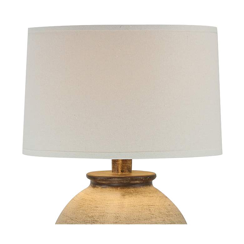 Image 3 Ryker Distressed Brown Hydrocal Urn Table Lamp more views