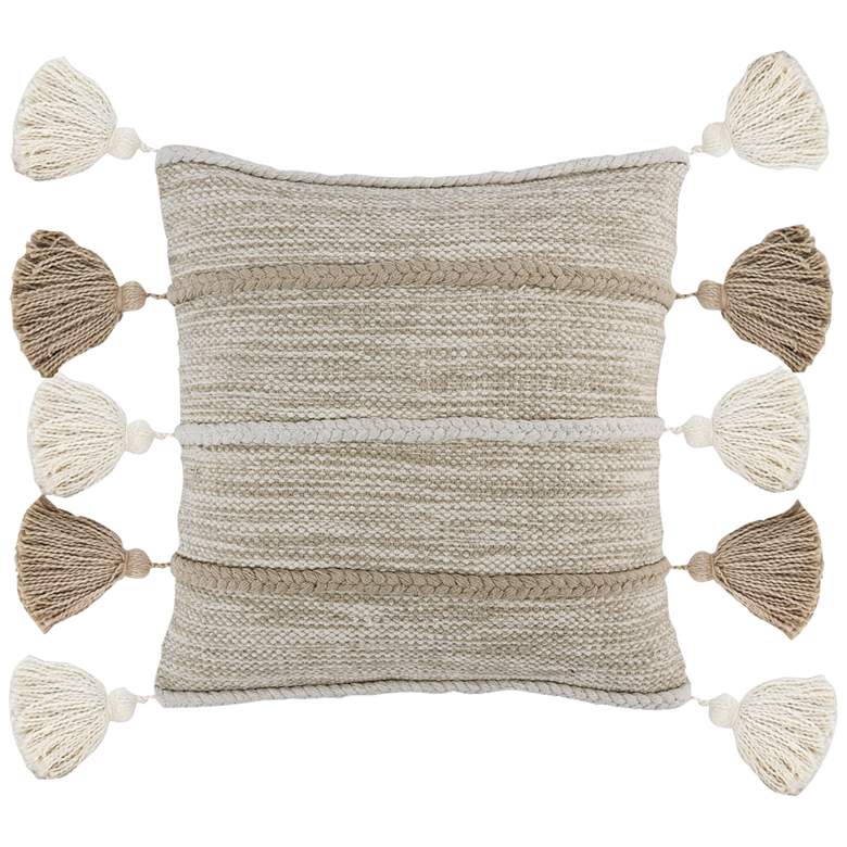 Image 1 Rylan Natural and Ivory 20 inch Square Decorative Pillow