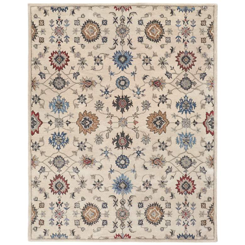 Image 1 Rylan Transitional Floral & Botanical Hand Tufted Ivory Area Rug 8641F