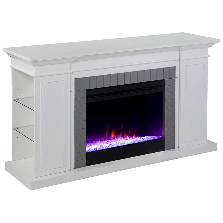 Image 4 Rylana 54 3/4 inchW Color Changing White Gray Electric Fireplace more views