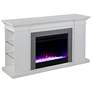 Rylana 54 3/4"W Color Changing White Gray Electric Fireplace