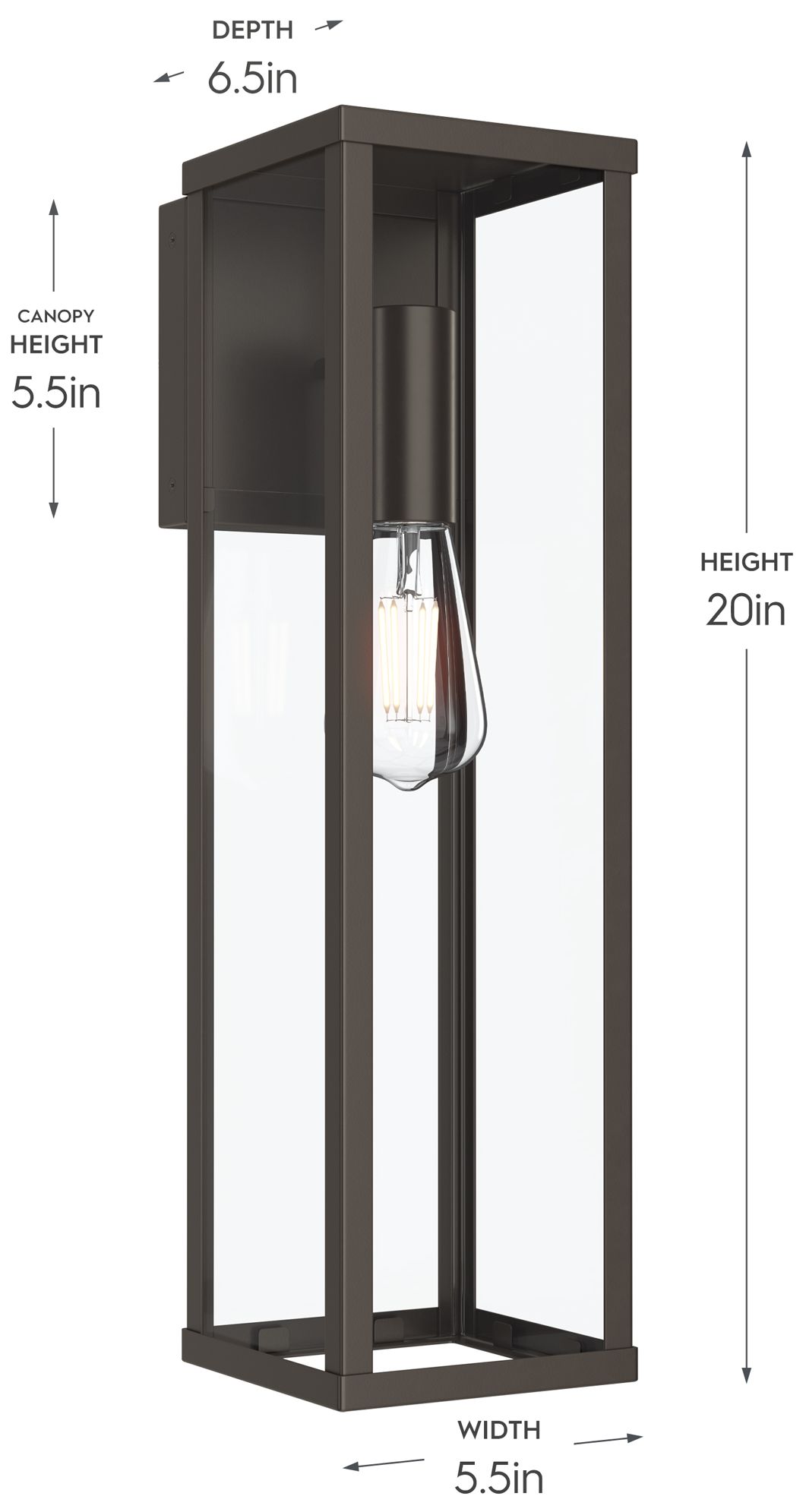 Image 6 Ryle One-Light Extra Large Wall Lantern with Clear Glass Panels more views