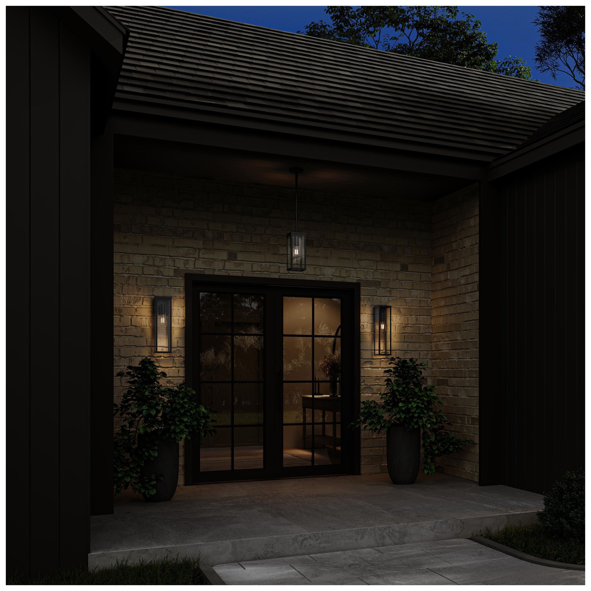 Image 5 Ryle One-Light Extra Large Wall Lantern with Clear Glass Panels more views