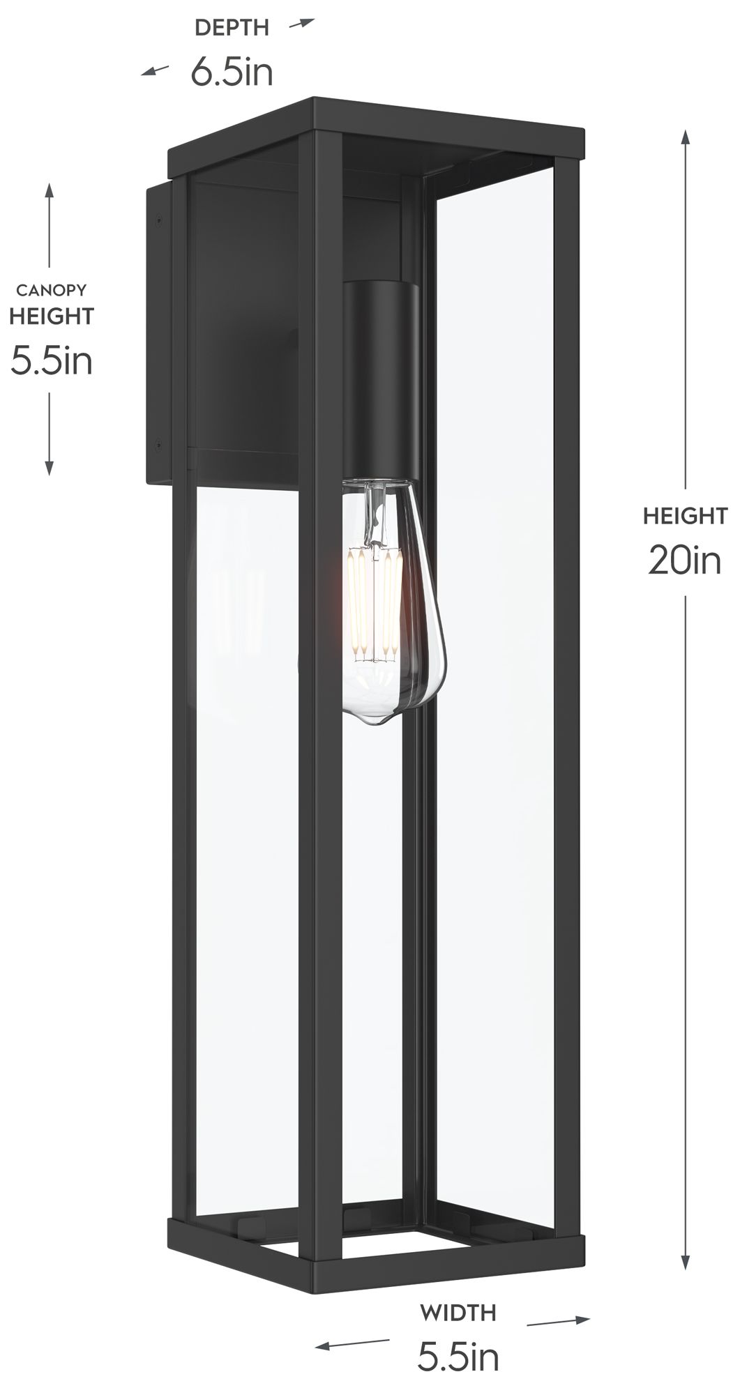Image 6 Ryle One-Light Extra Large Wall Lantern with Clear Glass Panels more views