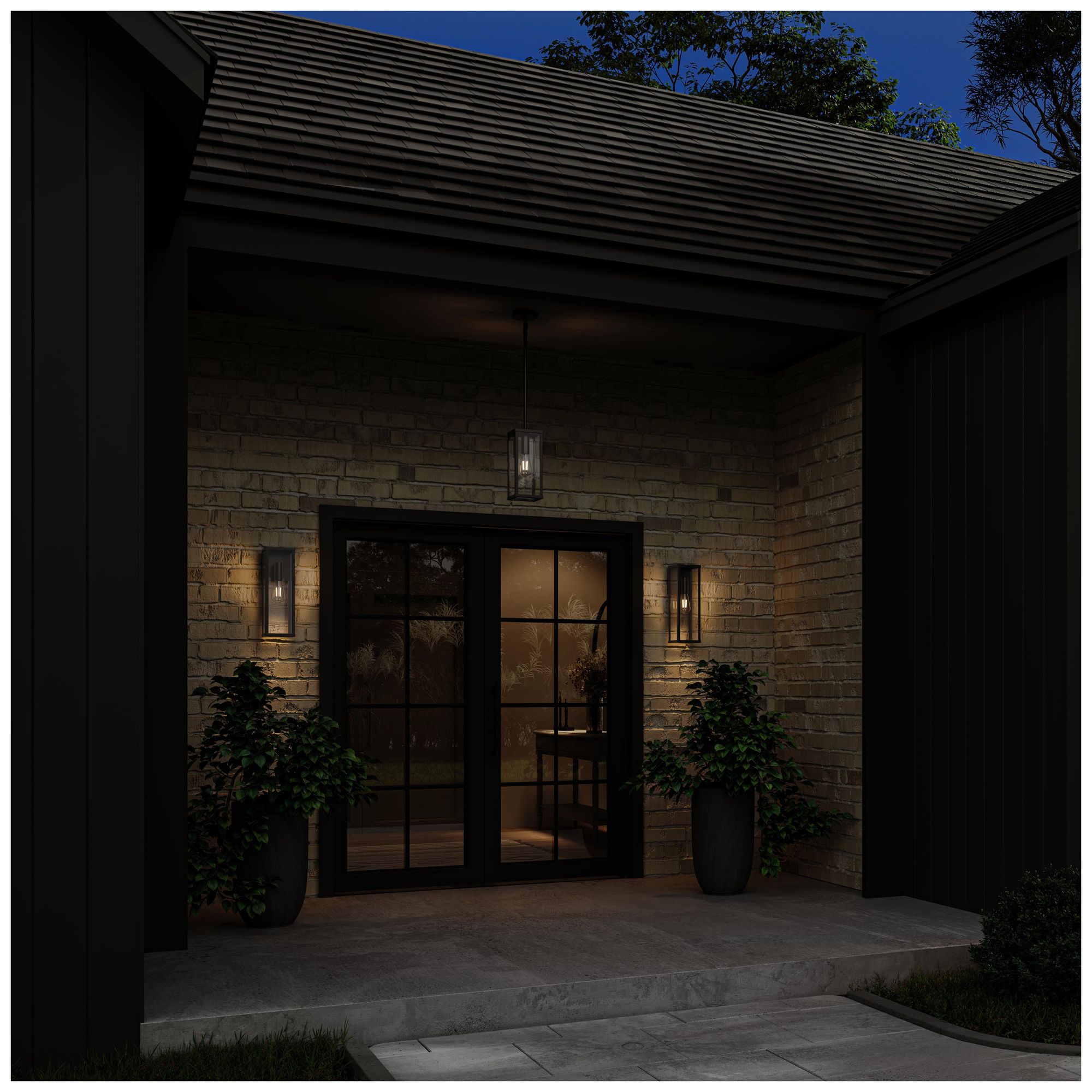Image 5 Ryle One-Light Large Wall Lantern with Clear Glass Panels more views