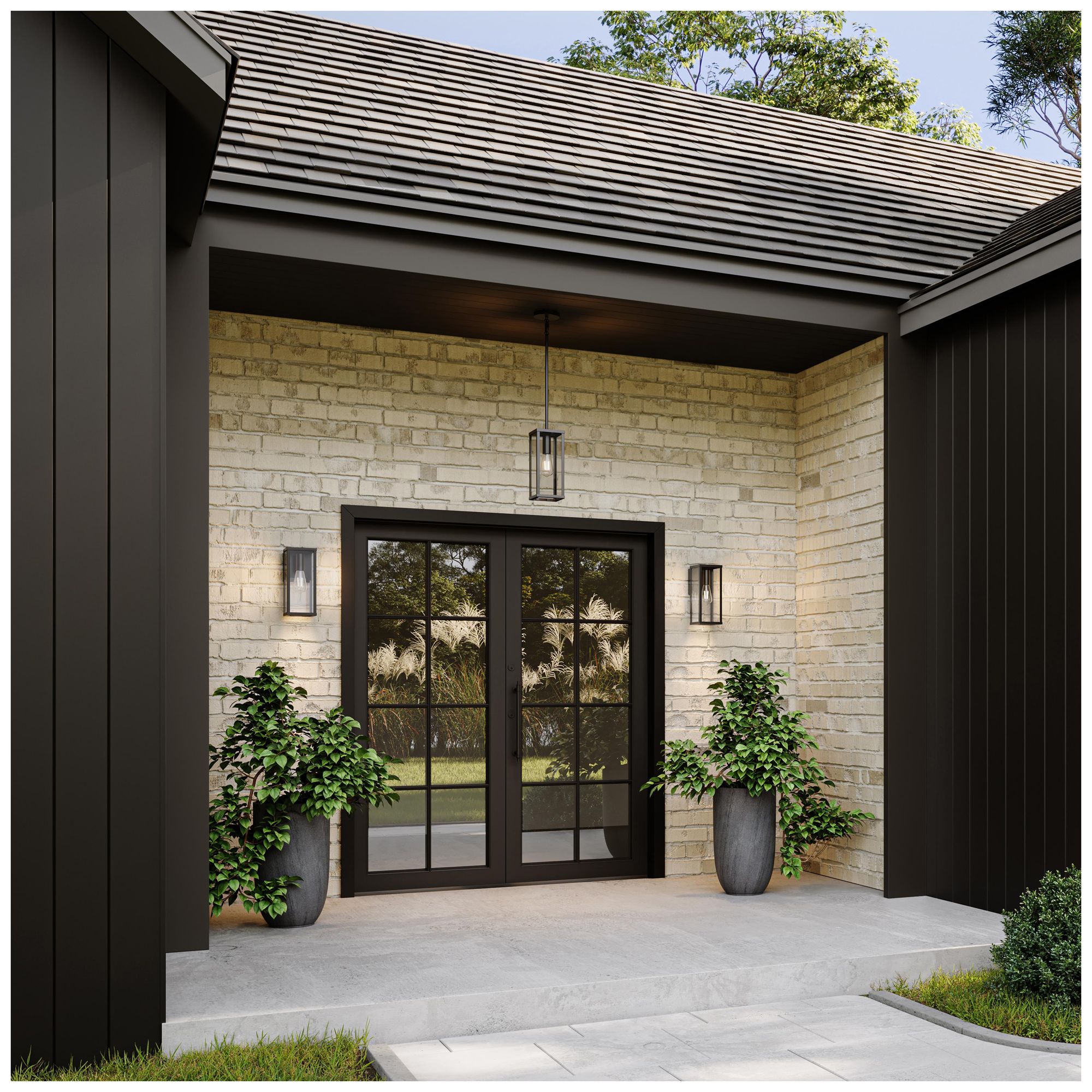 Image 4 Ryle One-Light  Medium Wall Lantern with Clear Glass Panels more views