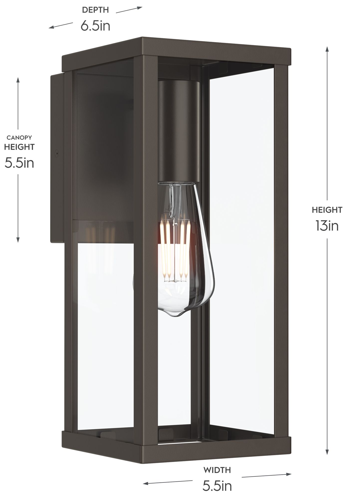Image 6 Ryle One-Light  Medium Wall Lantern with Clear Glass Panels more views