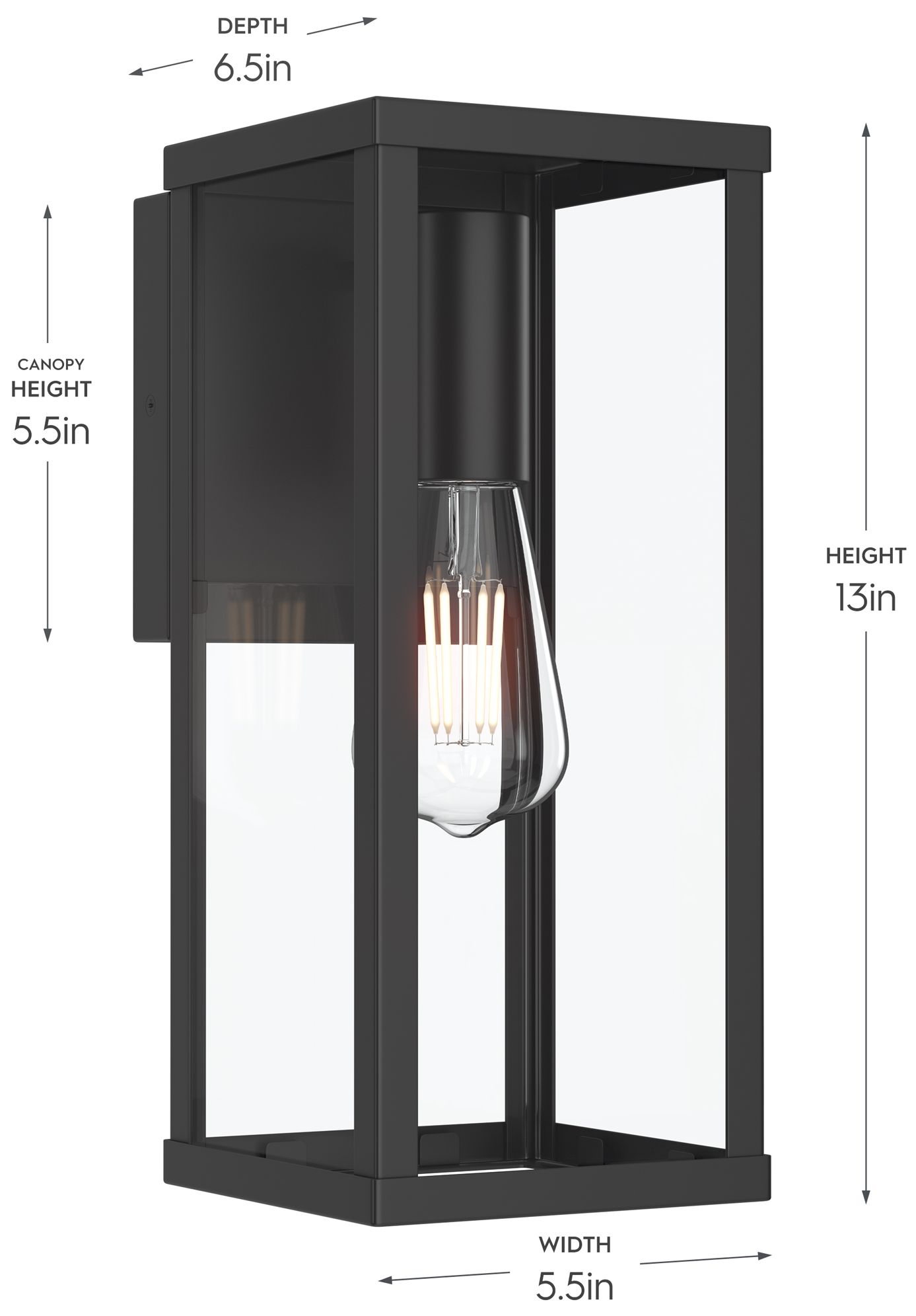 Image 6 Ryle One-Light  Medium Wall Lantern with Clear Glass Panels more views