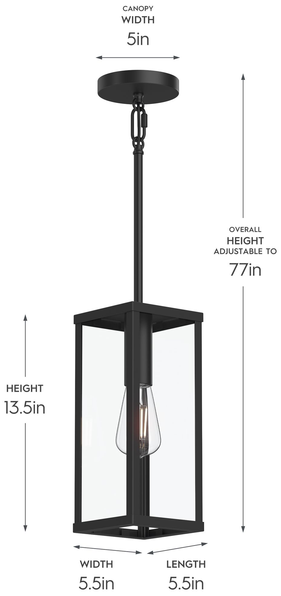 Image 6 Ryle One-Light Outdoor Pendant Light with Clear Glass Panels more views