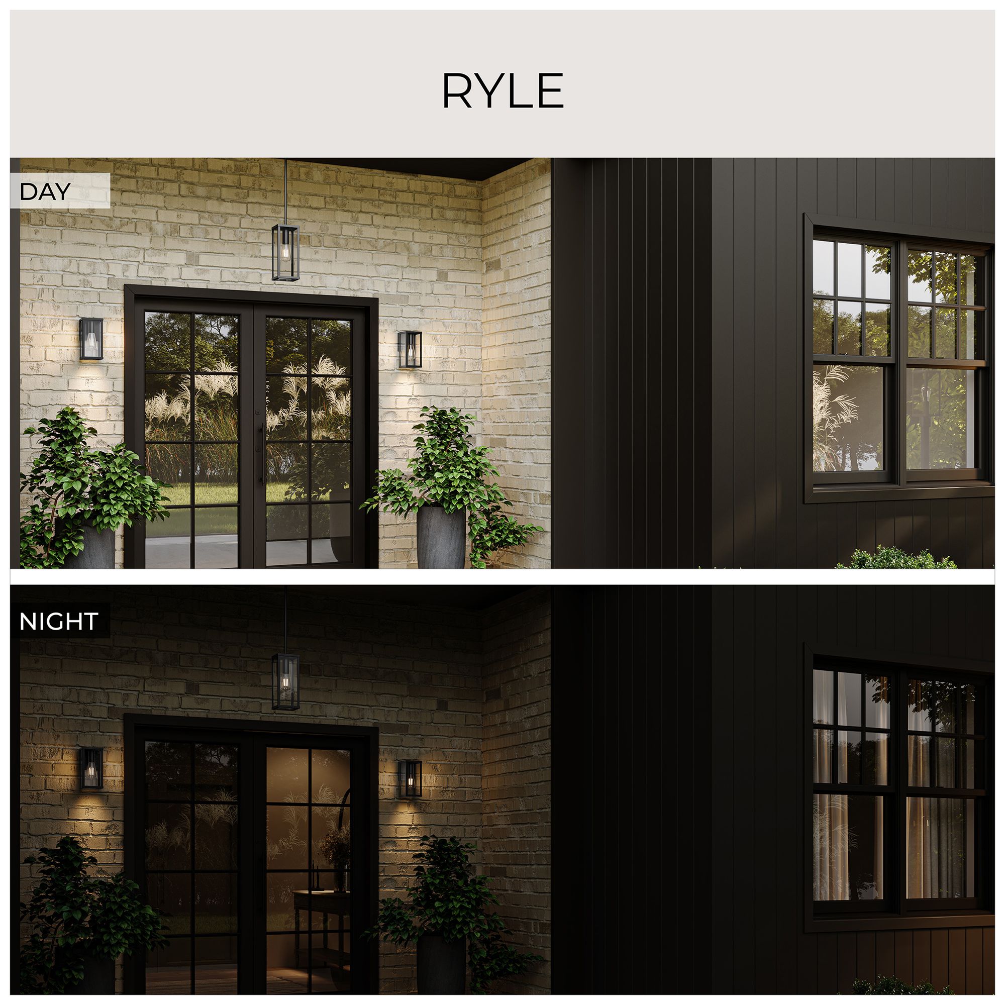 Ryle One-Light Outdoor Pendant Light with Clear Glass Panels