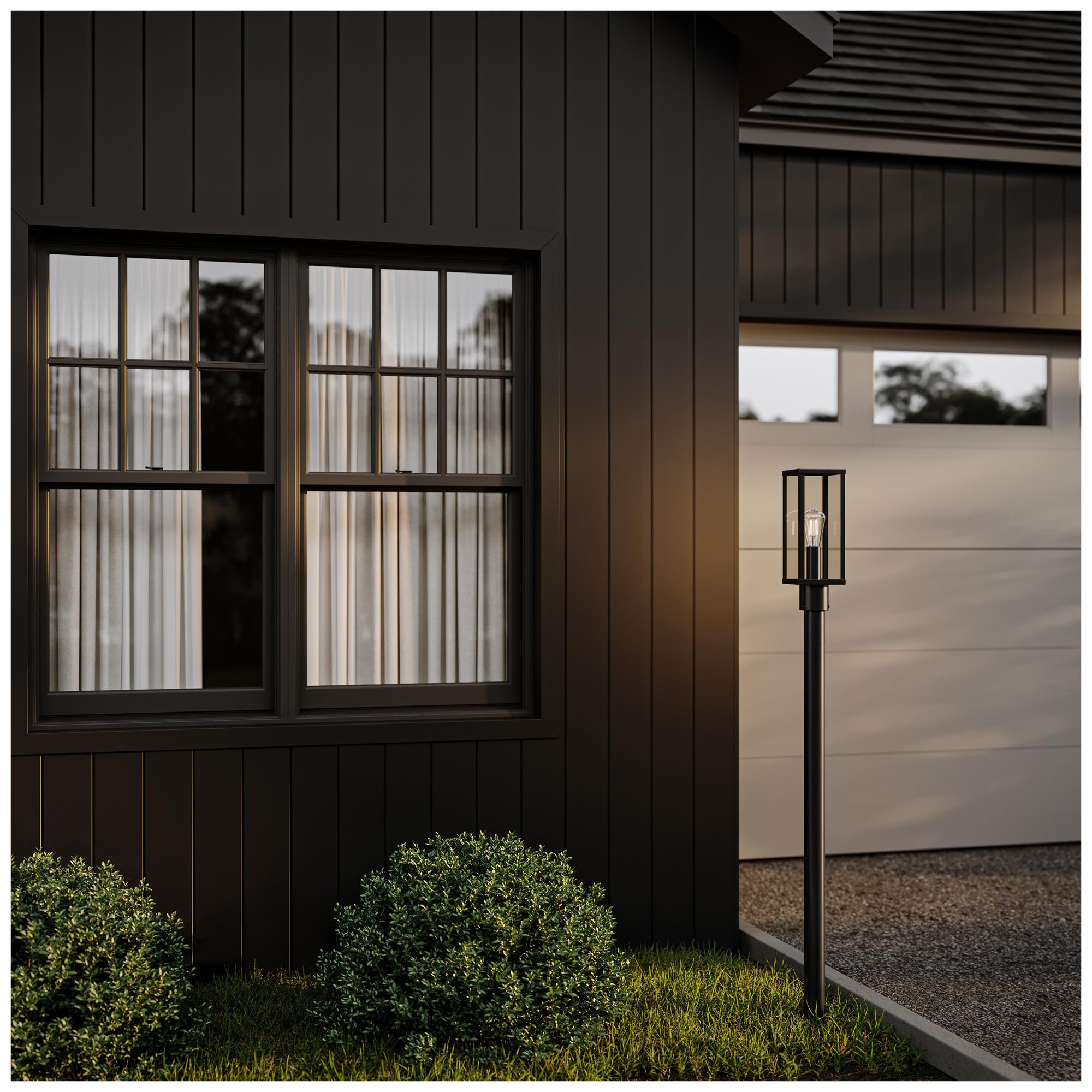 Image 4 Ryle One-Light Post Mount Lantern with Clear Glass Panels more views