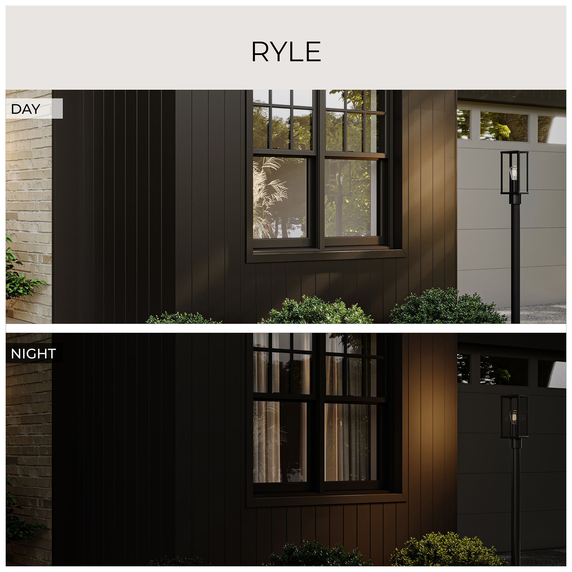 Ryle One-Light Post Mount Lantern with Clear Glass Panels