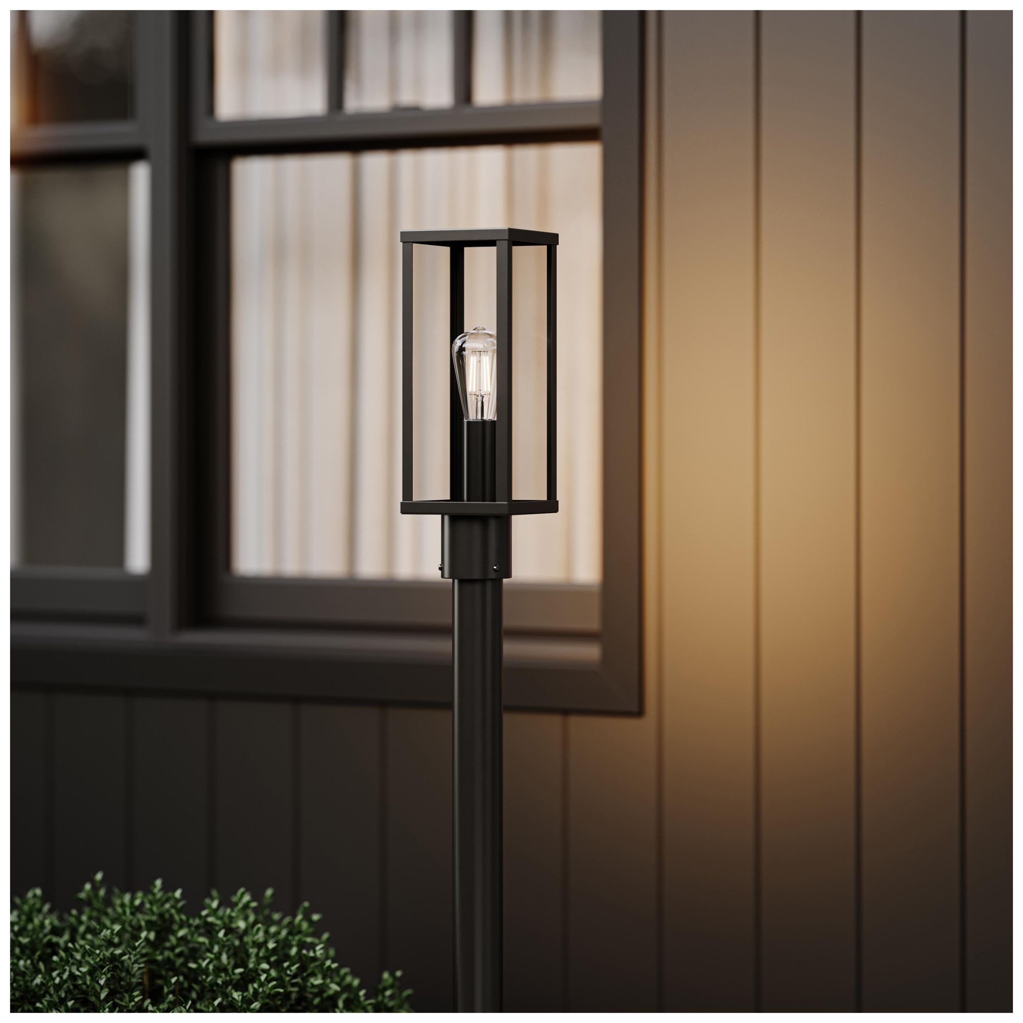 Ryle One-Light Post Mount Lantern with Clear Glass Panels