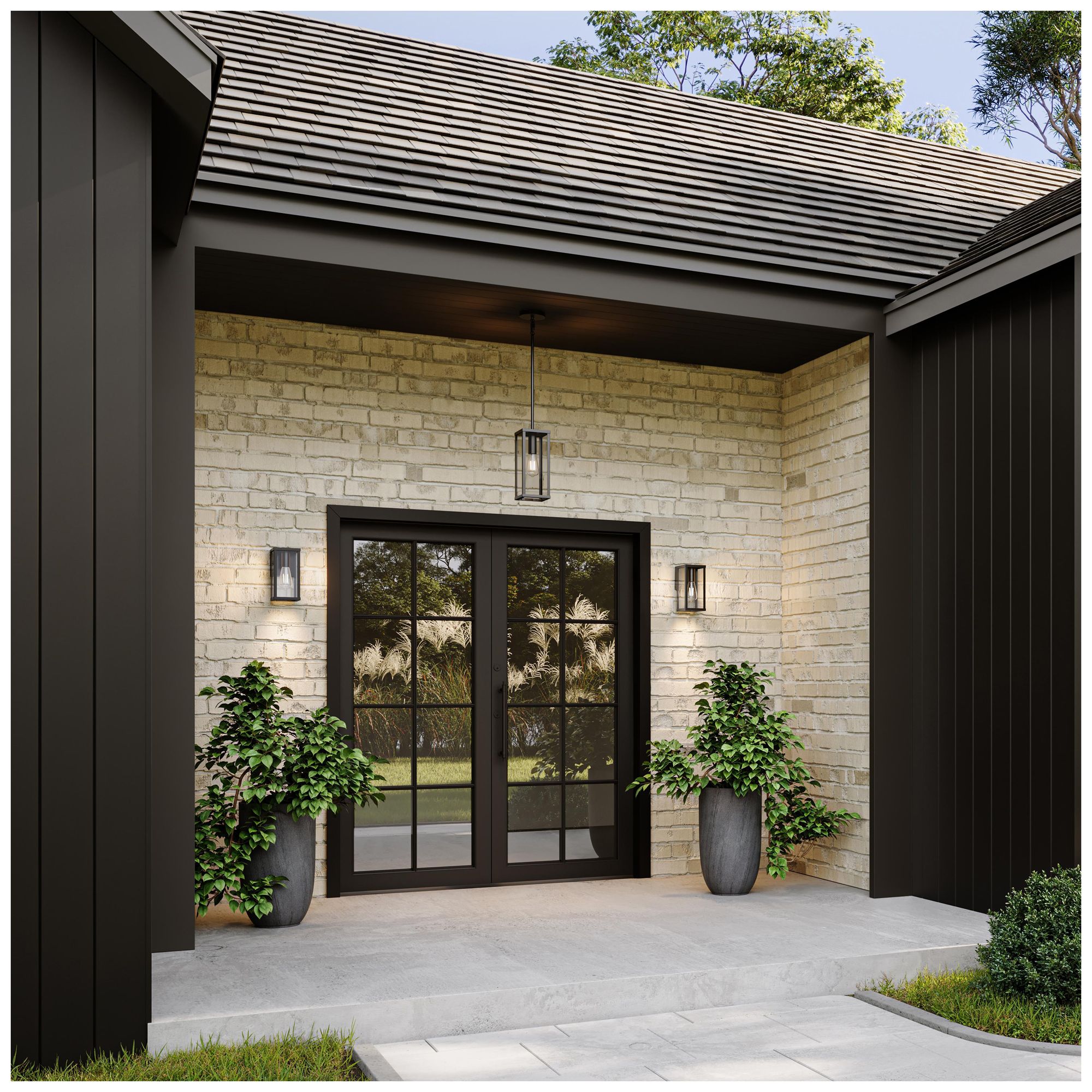 Ryle One-Light Small Wall Lantern with Clear Glass Panels