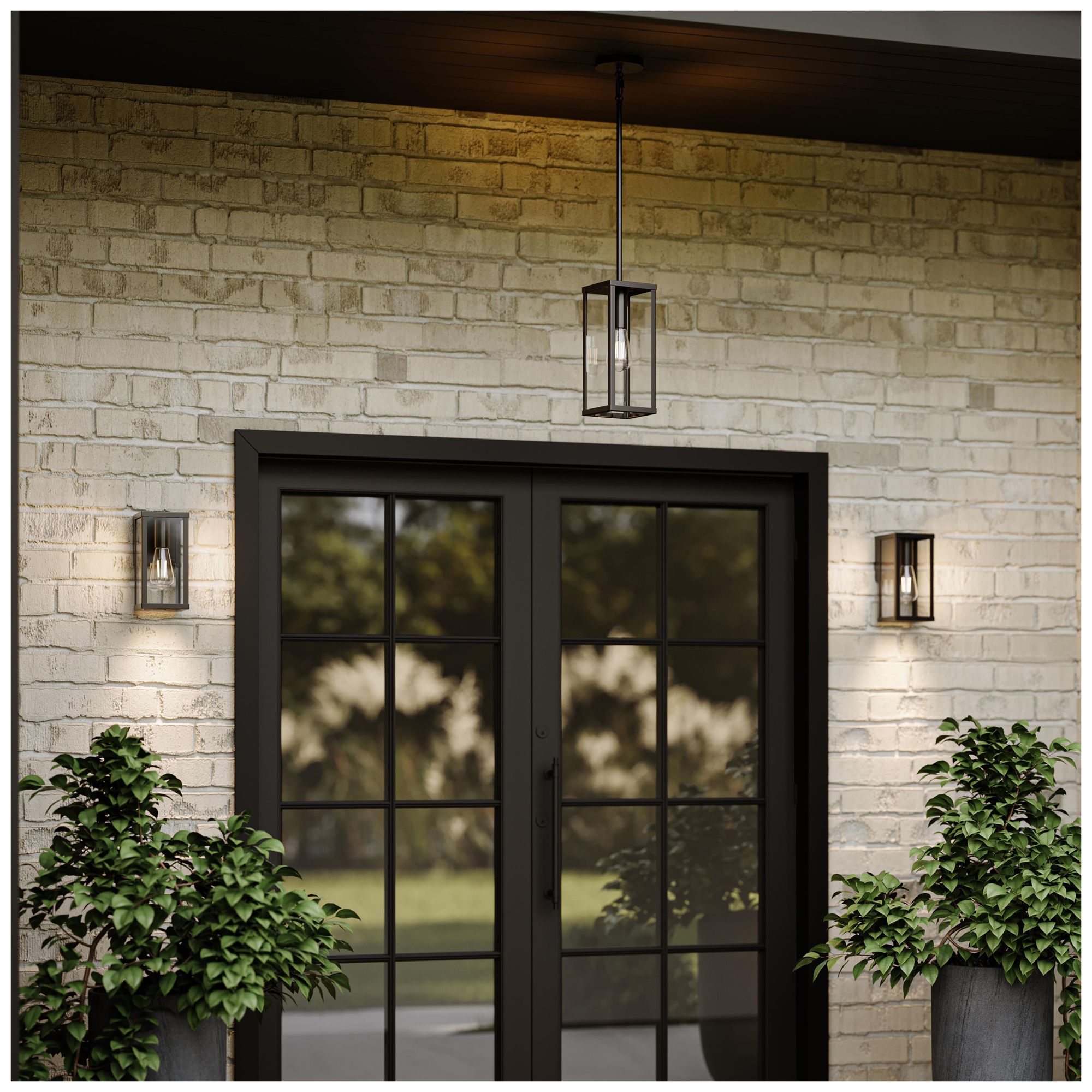 Image 4 Ryle One-Light Small Wall Lantern with Clear Glass Panels more views