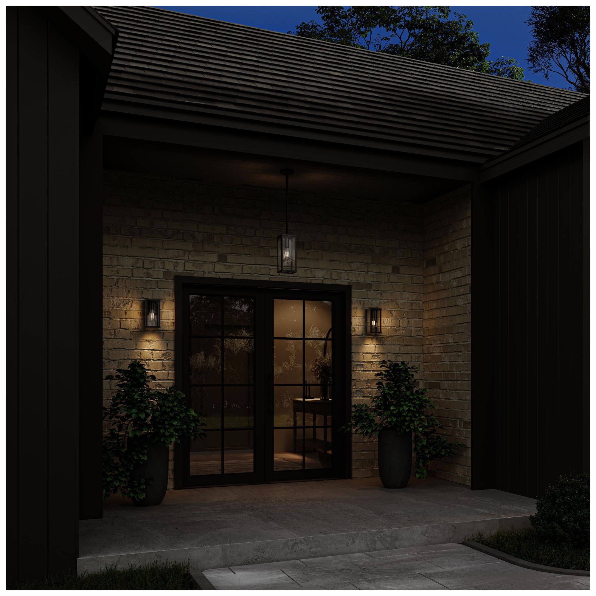 Image 5 Ryle One-Light Small Wall Lantern with Clear Glass Panels more views