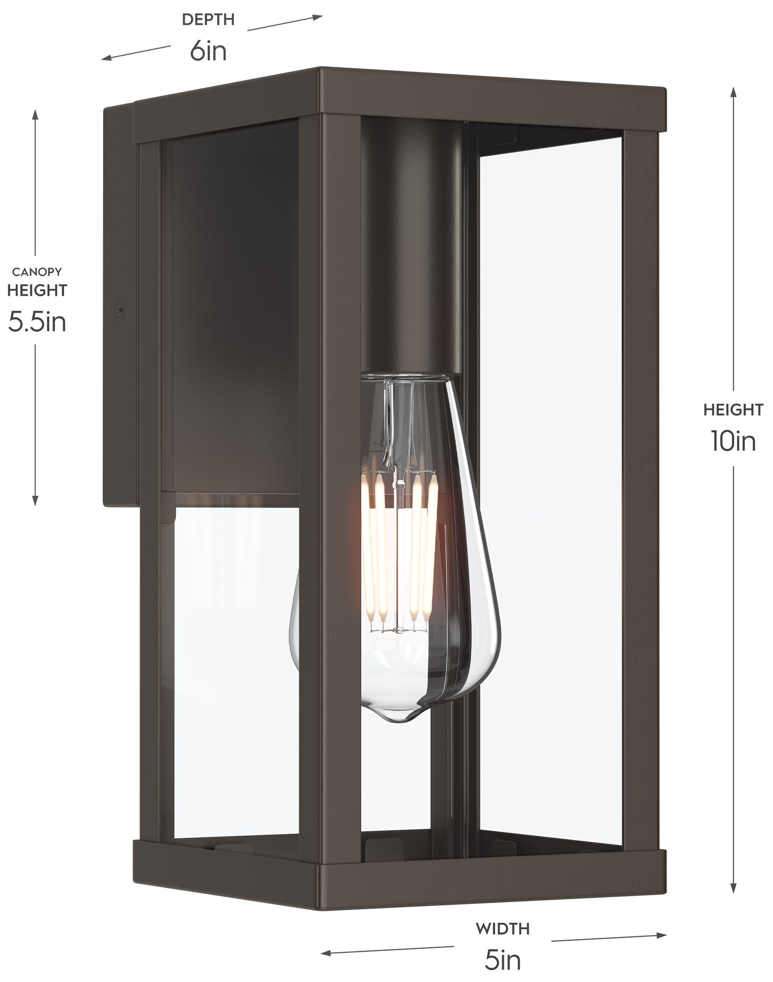 Image 6 Ryle One-Light Small Wall Lantern with Clear Glass Panels more views