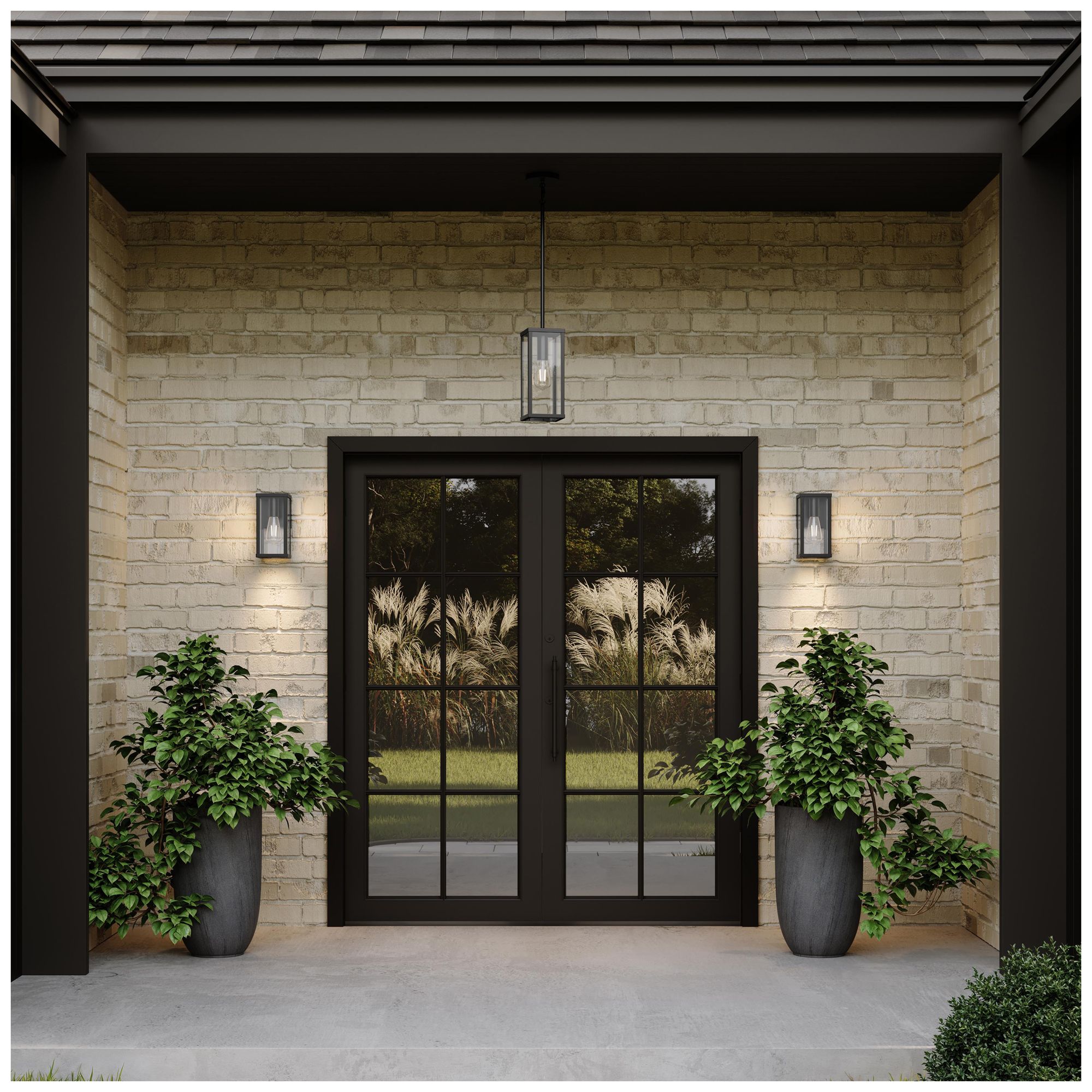 Ryle One-Light Small Wall Lantern with Clear Glass Panels