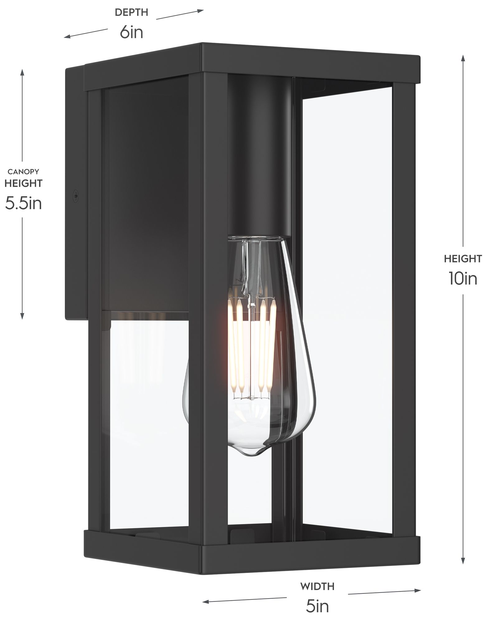 Image 6 Ryle One-Light Small Wall Lantern with Clear Glass Panels more views