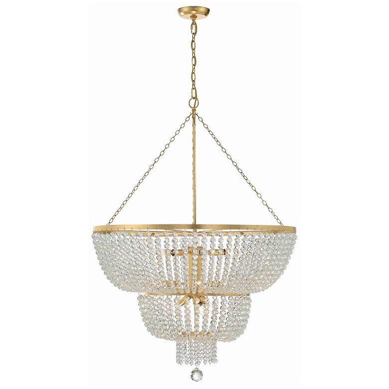 Image 2 Rylee 12 Light Antique Gold Chandelier