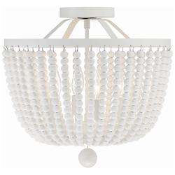 Rylee 16 1/2" Wide 4-Light Matte White Beaded Ceiling Light