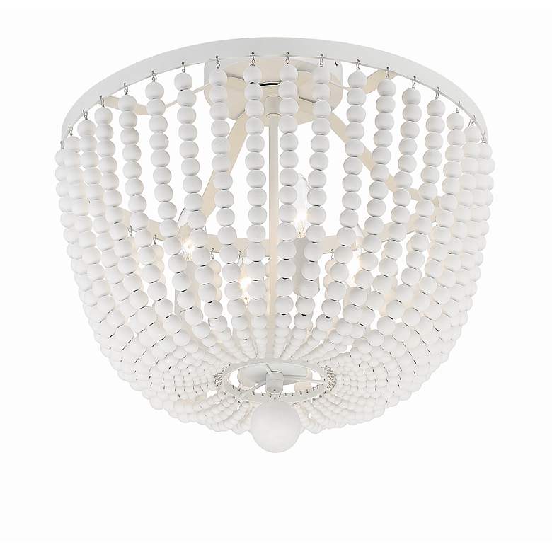 Image 2 Rylee 16 1/2 inch Wide 4-Light Matte White Beaded Ceiling Light more views