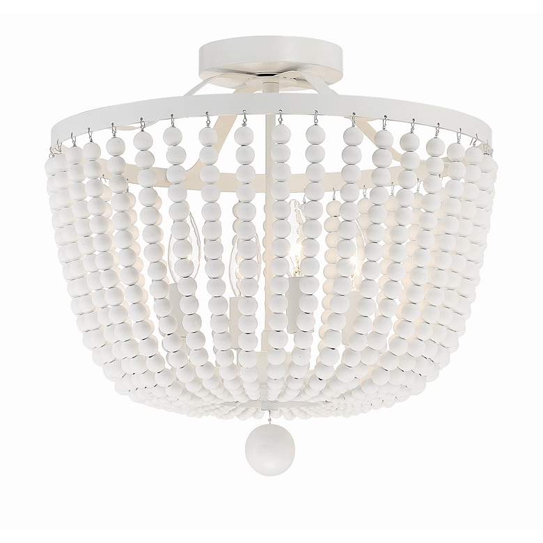 Image 3 Rylee 16 1/2 inch Wide 4-Light Matte White Beaded Ceiling Light more views