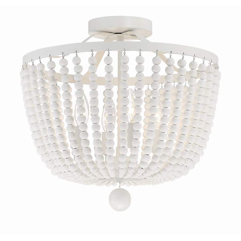 Image 3 Rylee 16 1/2 inch Wide 4-Light Matte White Beaded Ceiling Light more views