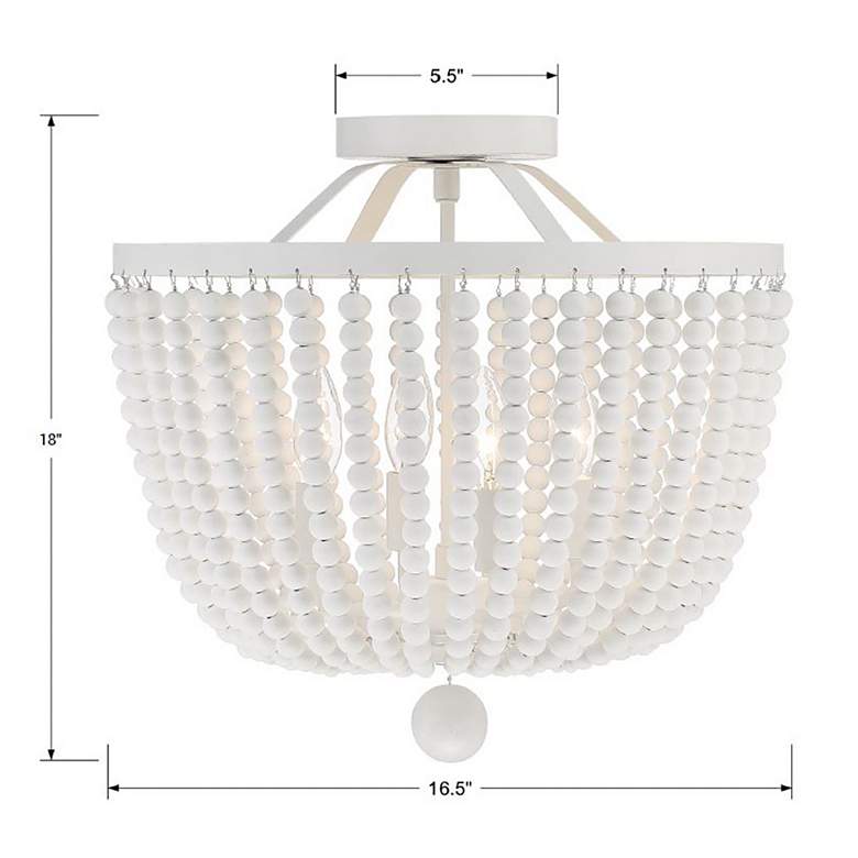 Image 5 Rylee 16 1/2" Wide 4-Light Matte White Beaded Ceiling Light more views
