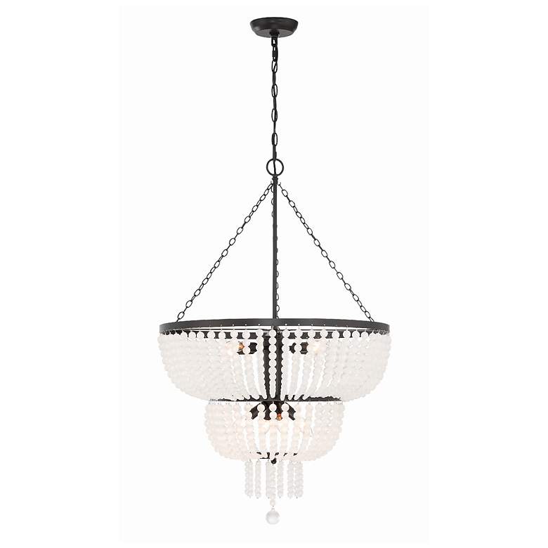 Image 3 Rylee 24 3/4 inch Wide Matte Black 8-Light Waterfall Chandelier