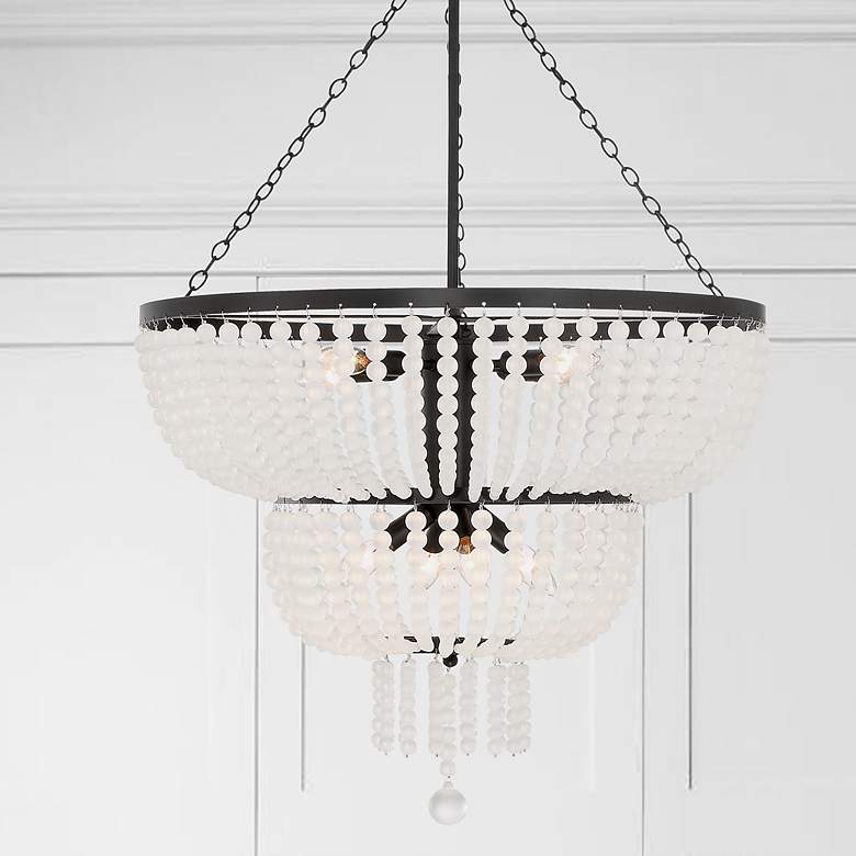 Image 2 Rylee 24 3/4" Wide Matte Black 8-Light Waterfall Chandelier