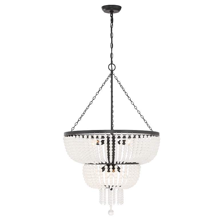 Image 4 Rylee 24 3/4" Wide Matte Black 8-Light Waterfall Chandelier more views