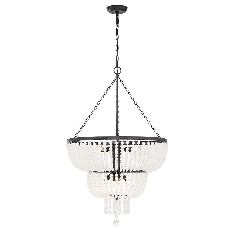 Image 4 Rylee 24 3/4 inch Wide Matte Black 8-Light Waterfall Chandelier more views