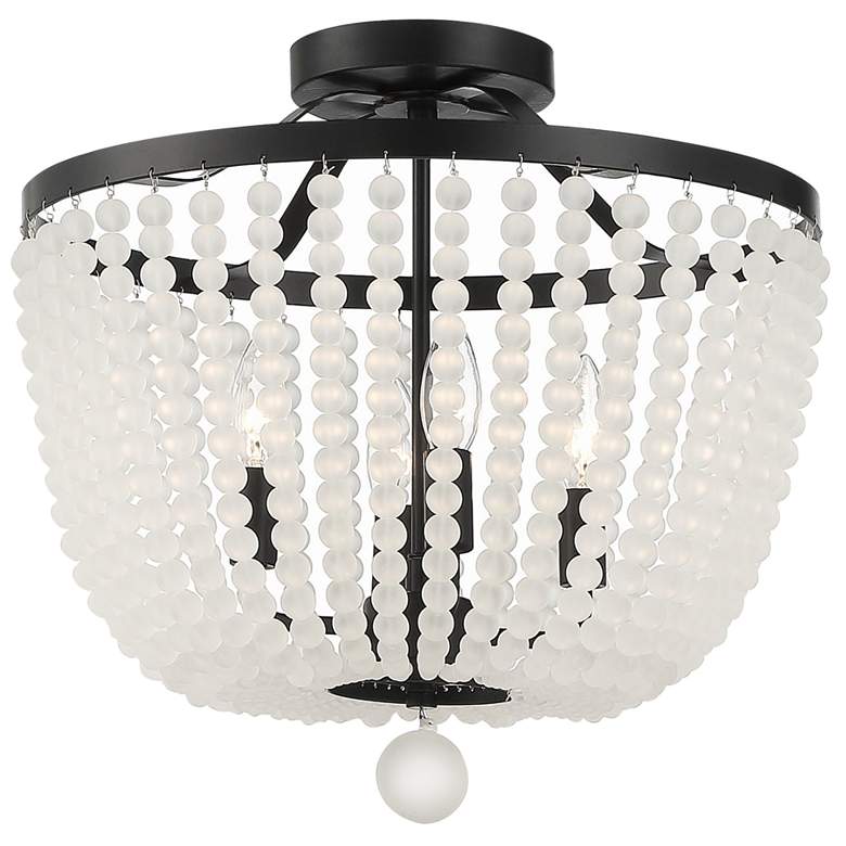 Image 1 Rylee 4 Light Matte Black Frosted Beads Ceiling Mount