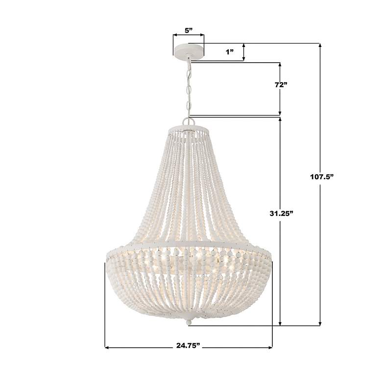 Image 7 Rylee 8 Light Matte White Chandelier more views