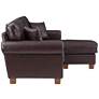 Rylee Cocoa Faux Leather L-Shaped Sectional Sofa w/ Pillows