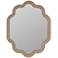 Rylee Natural Oak Wood 28" x 36" Scalloped Wall Mirror