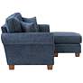 Rylee Navy Fabric L-Shaped Sectional Sofa with 2 Pillows