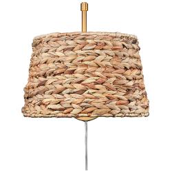 Ryleigh 1-Light Swing Arm in Brushed Champ. Bronze with Woven Sweet Grass