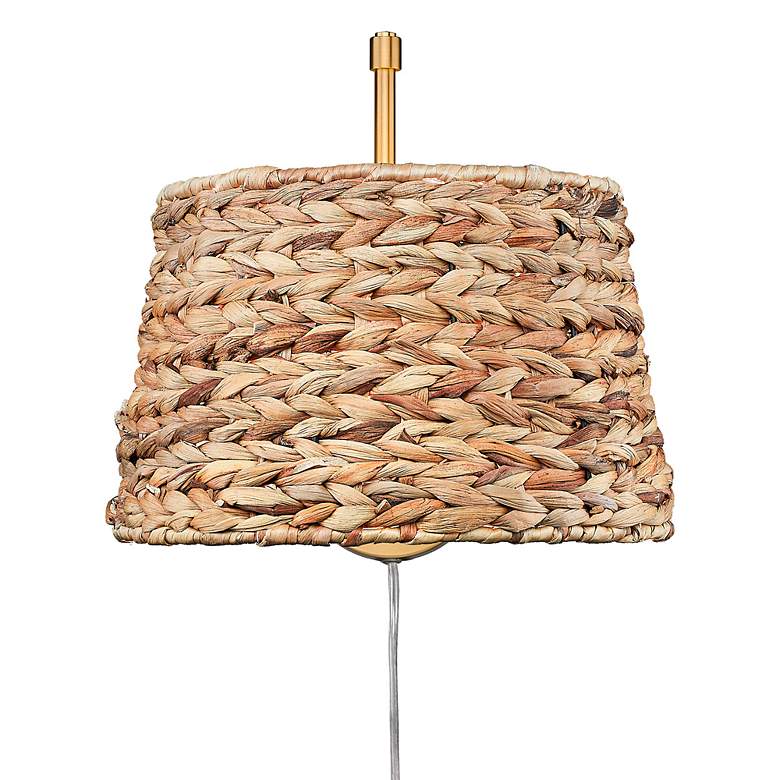 Image 2 Ryleigh 1-Light Swing Arm in Brushed Champ. Bronze with Woven Sweet Grass more views