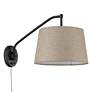 Thumbnail4 of Ryleigh 12" Wide Matte Black 1-Light Swing Arm with Natural Sisal more views